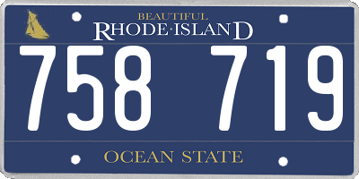 RI license plate 758719