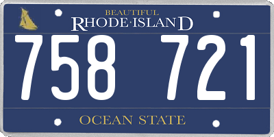 RI license plate 758721