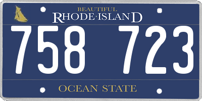 RI license plate 758723