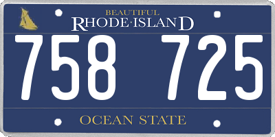 RI license plate 758725