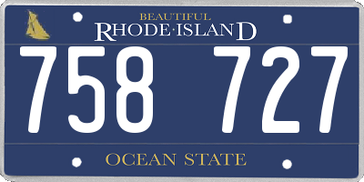 RI license plate 758727