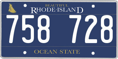 RI license plate 758728