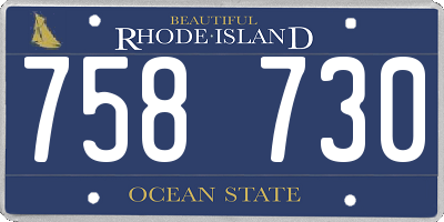 RI license plate 758730