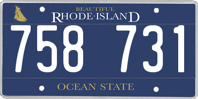 RI license plate 758731