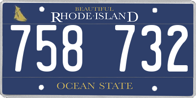 RI license plate 758732
