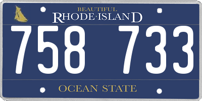 RI license plate 758733