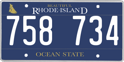 RI license plate 758734