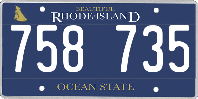 RI license plate 758735