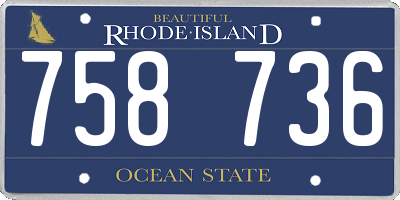 RI license plate 758736