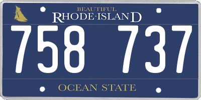 RI license plate 758737