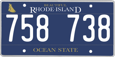 RI license plate 758738
