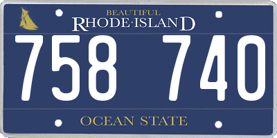 RI license plate 758740
