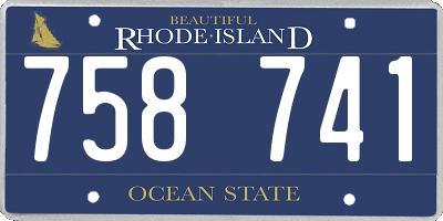 RI license plate 758741