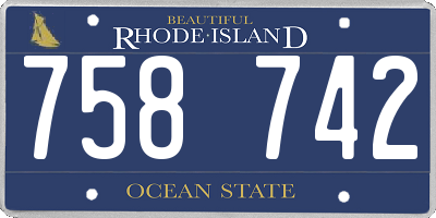 RI license plate 758742