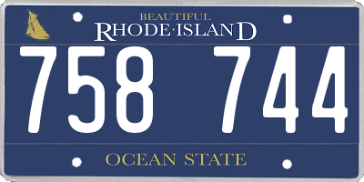 RI license plate 758744