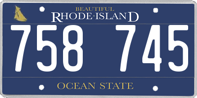 RI license plate 758745