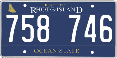 RI license plate 758746