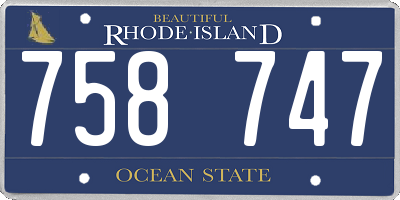 RI license plate 758747