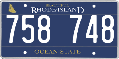 RI license plate 758748