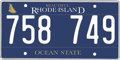 RI license plate 758749