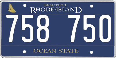 RI license plate 758750