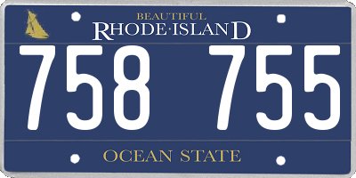 RI license plate 758755