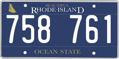 RI license plate 758761