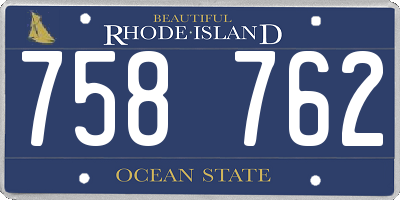 RI license plate 758762