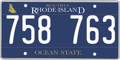 RI license plate 758763