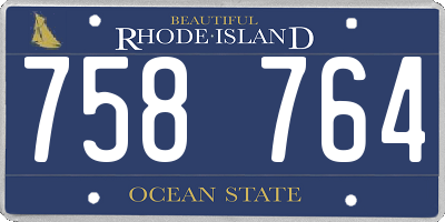 RI license plate 758764