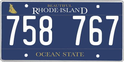 RI license plate 758767