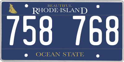 RI license plate 758768