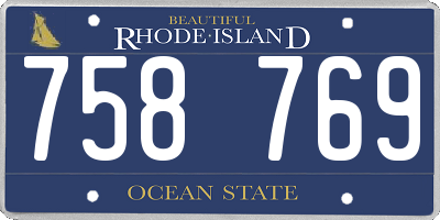 RI license plate 758769