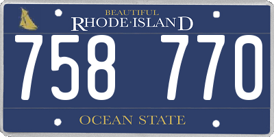 RI license plate 758770