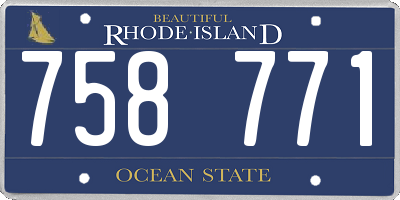 RI license plate 758771