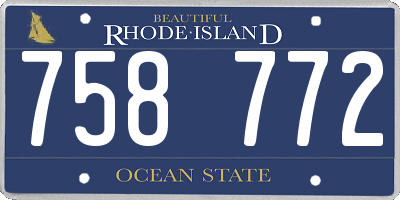 RI license plate 758772