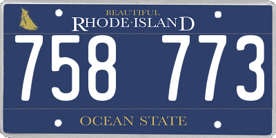RI license plate 758773