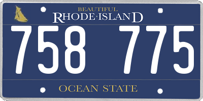 RI license plate 758775