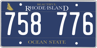 RI license plate 758776