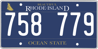 RI license plate 758779