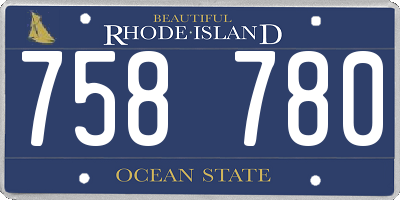 RI license plate 758780