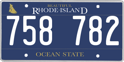 RI license plate 758782