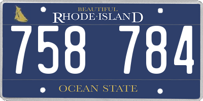 RI license plate 758784