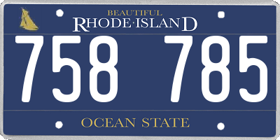 RI license plate 758785