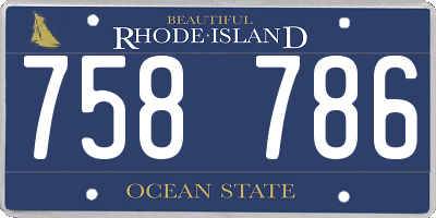 RI license plate 758786