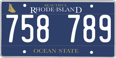 RI license plate 758789