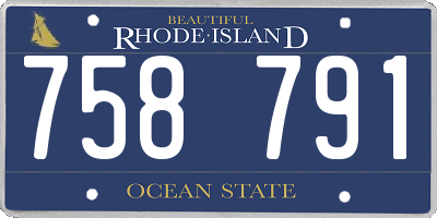 RI license plate 758791