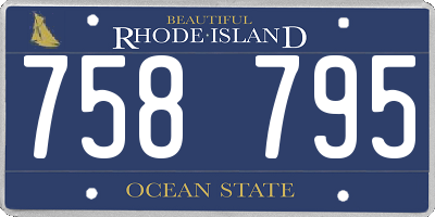 RI license plate 758795