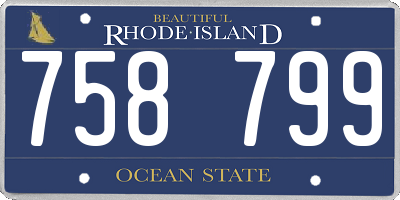RI license plate 758799