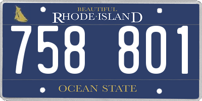 RI license plate 758801